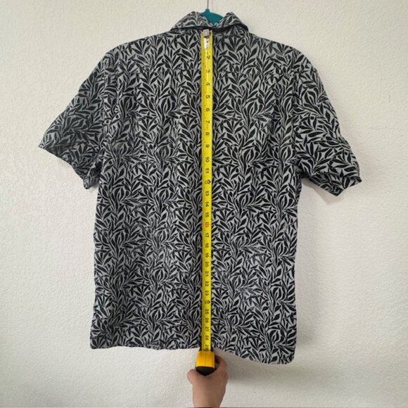 VOLCOM Men's FALLING LEAF Classic Fit Button Up Black and White T-Shirt - Size M - Picture 4 of 8